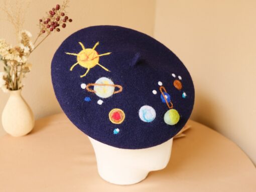 Starry Night Beret A Celestial Accessory for Winter's Embrace - Image 3