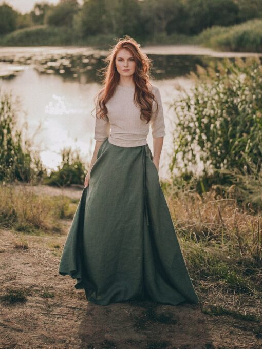 Breezy Linen Maxi Skirt Elevate Your Spring Wardrobe with Sustainable Style - Image 4