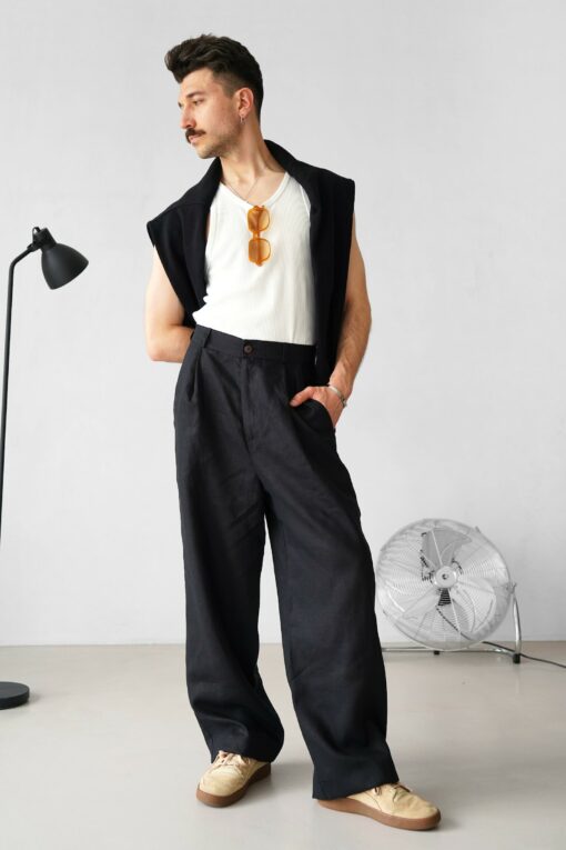 Breezy Linen Palazzo Pants Elevate Your Style with Comfort and Flow - Image 4