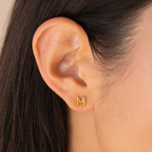 Initial Earrings Dainty Letter Studs for Minimalist Style and Bridesmaid Gifts (ER270) - Image 4