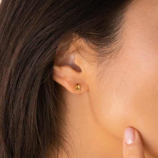 Initial Earrings Dainty Letter Studs for Minimalist Style and Bridesmaid Gifts (ER270) - Image 2