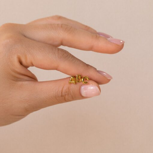 Initial Earrings Dainty Letter Studs for Minimalist Style and Bridesmaid Gifts (ER270) - Image 3