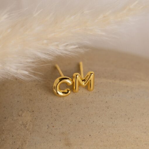 Initial Earrings Dainty Letter Studs for Minimalist Style and Bridesmaid Gifts (ER270) - Image 5