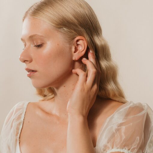 Pav? Cartilage Mini Hoops Shimmering Diamonds in a Delicate Embrace - Image 4