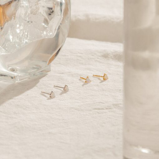 Sparkling Opal Heart Studs Minimalist Elegance for Every Occasion - Image 5