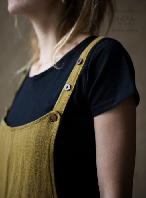 Bohemian Handmade Dungarees Jumpsuit A Symphony of Colors (Black, Rust, Red, Curry, Blue, Gray) - Image 3