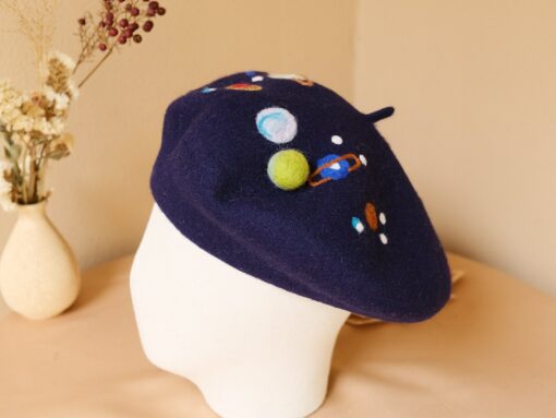Starry Night Beret A Celestial Accessory for Winter's Embrace - Image 4
