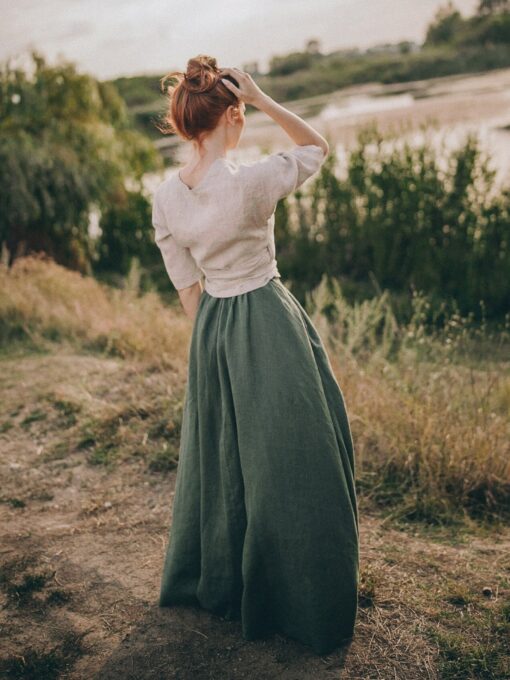 Breezy Linen Maxi Skirt Elevate Your Spring Wardrobe with Sustainable Style - Image 3