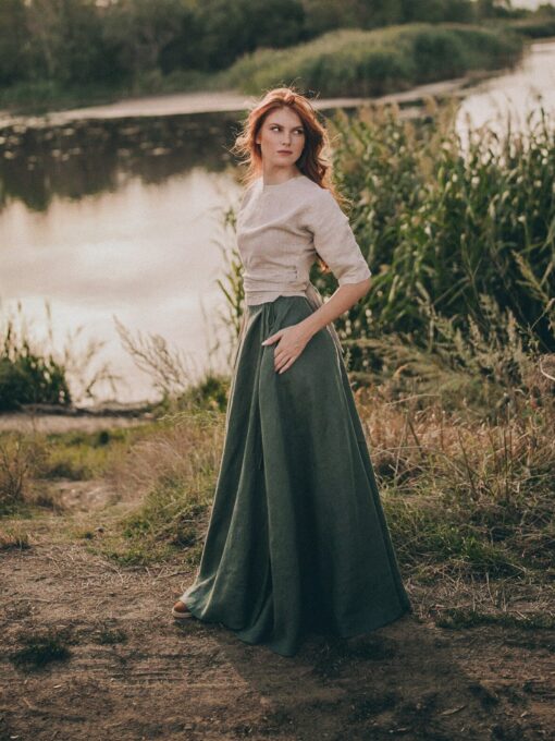 Breezy Linen Maxi Skirt Elevate Your Spring Wardrobe with Sustainable Style - Image 5