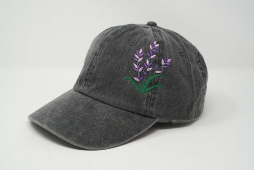 Embroidered Lavender Baseball Cap Purple Blue Floral Washed Cotton Summer Hat - Image 6