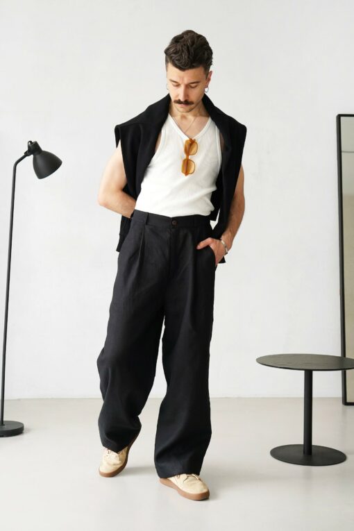 Breezy Linen Palazzo Pants Elevate Your Style with Comfort and Flow - Image 2