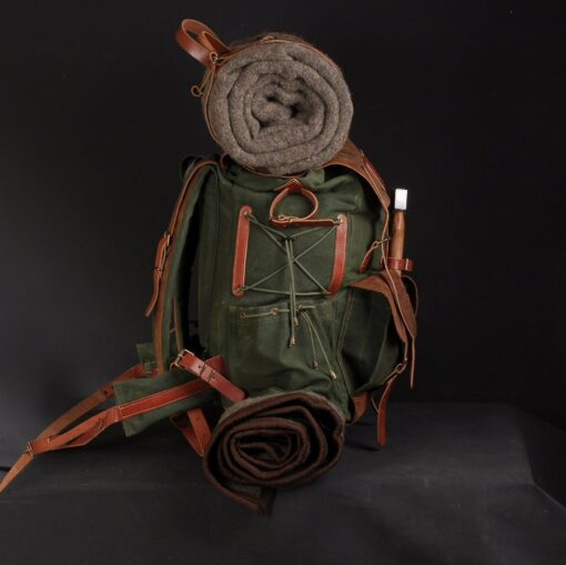 80L-30L Waxed Canvas Backpack Handmade Leather, Adventure-Ready for Camping, Hunting, Bushcraft, Travel - Image 5