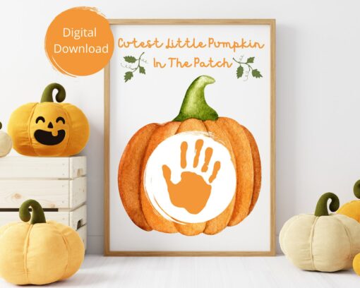 Create Spooky Memories with Our Pumpkin Handprint Art Printable A Fun Fall Activity for Preschoolers - Image 3