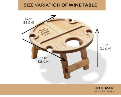 Personalized Wine Picnic Table The Perfect Gift for Wine Lovers and Outdoor Entertaining - Image 3