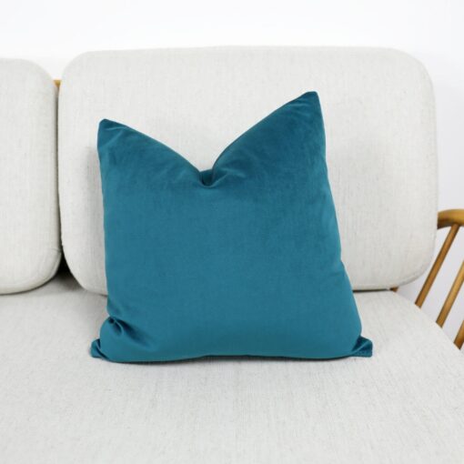 Luxurious Velvet Scatter Cushion Covers A Symphony of Teal, Kingfisher, and Contrasting Piping - Image 6