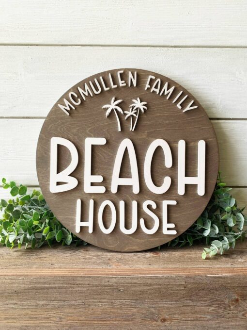 Personalized Beach House Sign Coastal Charm for Your Lakeside or Seaside Haven - Image 4