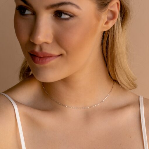 Caitlyn Minimalist's Dainty Mirror Chain Necklace Elevate Your Style with Grace and Simplicity - Image 6