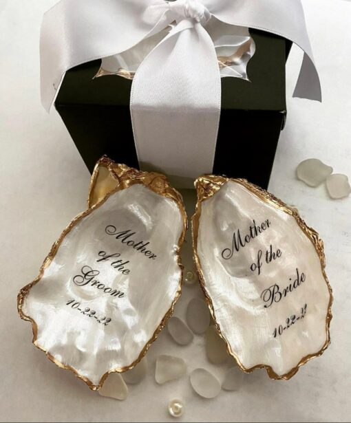 Personalized Oyster Shell Ring Dish A Timeless Treasure for the Mother of the Bride - Image 2