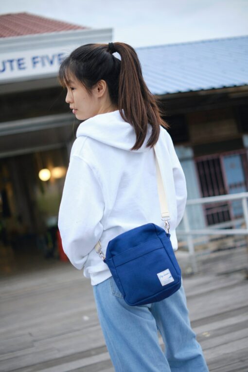 Petite Indigo Blue Canvas Messenger Bag A Stylish and Practical Companion for Women - Image 6