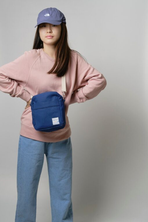 Petite Indigo Blue Canvas Messenger Bag A Stylish and Practical Companion for Women - Image 2