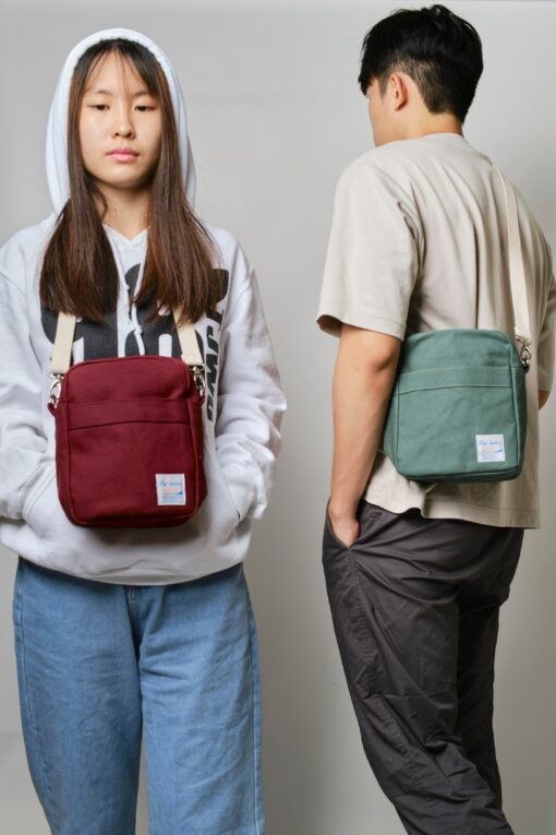 Koala 208 Rose Red Mini Canvas Crossbody Travel Bag for Unisex - Image 2