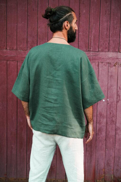 Breezy Linen T-Shirt Oversized Comfort and Style for Men - Image 3