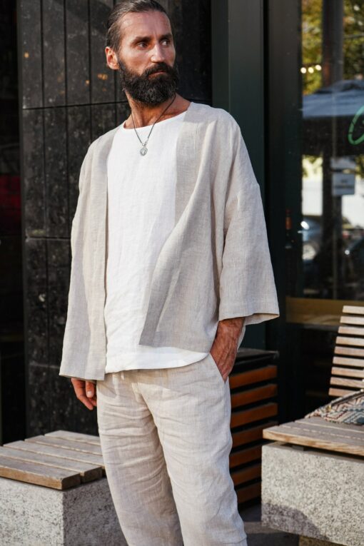 Linen Kimono Jacket for Men The Perfect Gift for Comfort and Style - Image 4