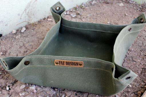 Bushcraft Utility Mat Waxed Canvas Wood Carrying Case and Seat Pad for Outdoor Adventures - Image 4
