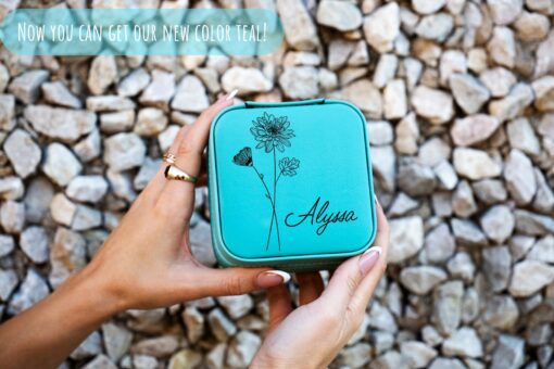 Birth Flower Jewelry Travel Case A Timeless Keepsake for Your Precious Treasures - Image 2