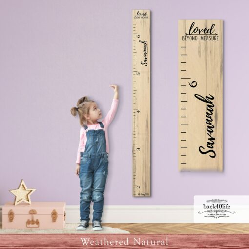 Personalized Wooden Growth Chart Track Your Child's Height with Style and Sentiment - Image 3