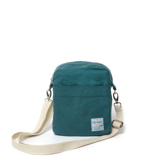 Koala 208 Teal Lightweight Waxed Canvas Crossbody Bag for Men, Perfect Personalized Gift - Image 3