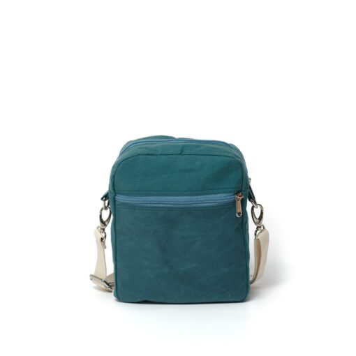 Koala 208 Teal Lightweight Waxed Canvas Crossbody Bag for Men, Perfect Personalized Gift - Image 4