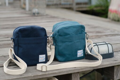 Koala 208 Teal Lightweight Waxed Canvas Crossbody Bag for Men, Perfect Personalized Gift - Image 5