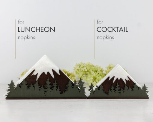 Rustic Mountainscape Wooden Napkin Holder Elevate Your Tabletop with Nature's Charm - Image 2