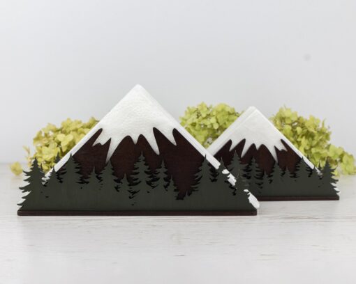 Rustic Mountainscape Wooden Napkin Holder Elevate Your Tabletop with Nature's Charm - Image 4
