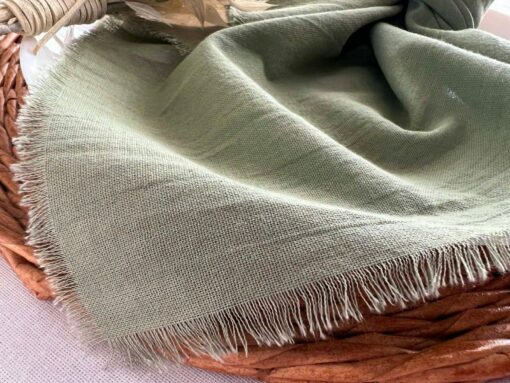 Sage Green Boho Napkins Elevate Your Rustic Wedding Decor with Cheesecloth Elegance - Image 3