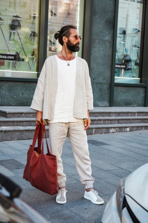 Linen Kimono Jacket for Men The Perfect Gift for Comfort and Style - Image 2