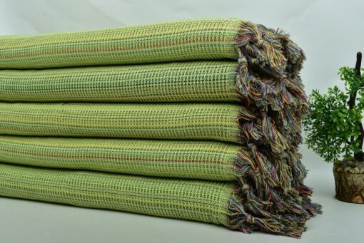 Pistachio Green Diamond Throw Indulge in Comfort and Style with Our King-Size Turkish Blanket - Image 3