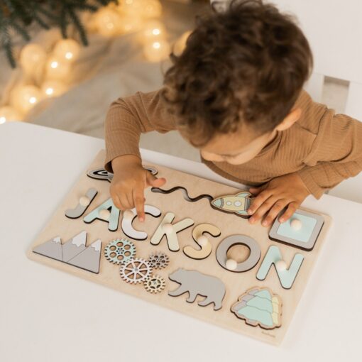 Personalized Montessori Busy Board Sensory Puzzle for Baby Girls, Custom Name, Educational Gift for 1-3 Year Olds - Image 3