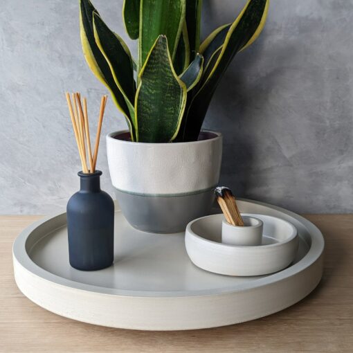 Concrete Elegance Elevate Your Home with Our 13.5" or 15" Round Concrete Tray - Image 2