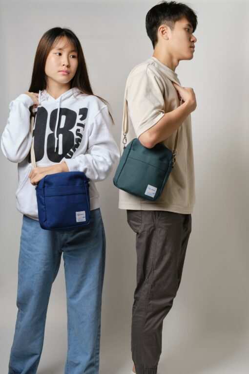 Petite Indigo Blue Canvas Messenger Bag A Stylish and Practical Companion for Women - Image 5