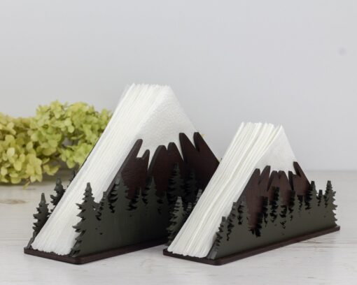 Rustic Mountainscape Wooden Napkin Holder Elevate Your Tabletop with Nature's Charm - Image 6