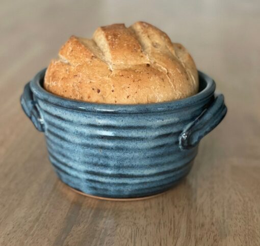 Artisan Bread Baker Blue Glaze Pottery Pot with 12 Recipes - Ready to Ship - Image 4