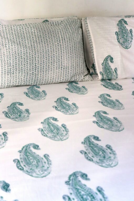 Floral Fantasy Bohemian Bliss for Your Summer Nights | Block Printed Bedspread & Duvet Cover - Image 4