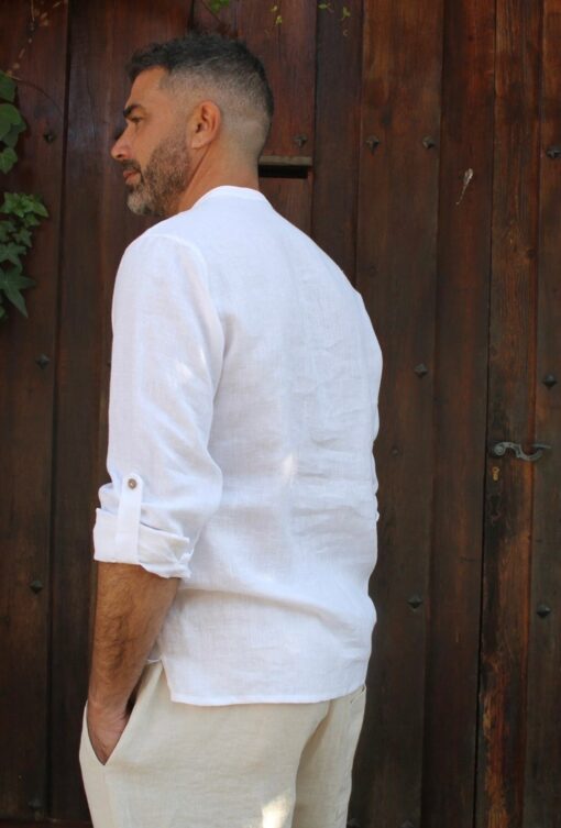 Premium Linen Henley Shirt for Men Experience Comfort and Style - Image 5