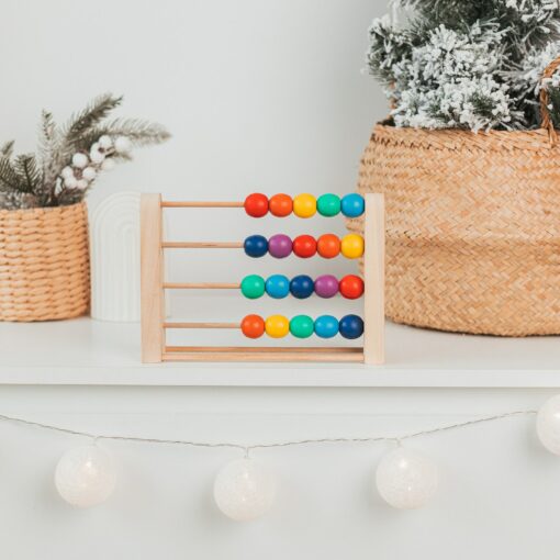 Khaki Ring Stacker Wooden Montessori Toy for Rainbow Nursery Decor - Image 4