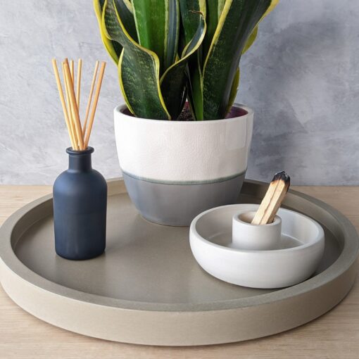 Concrete Elegance Elevate Your Home with Our 13.5" or 15" Round Concrete Tray - Image 3
