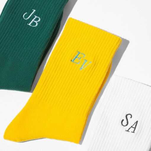 Personalized Embroidered Initial Socks Elevate Your Style with Custom Comfort - Image 6