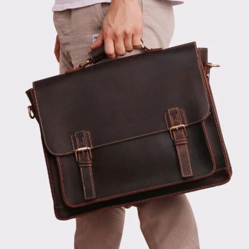 Premium Buffalo Leather Laptop Bag The Ultimate Companion for Professionals - Image 2