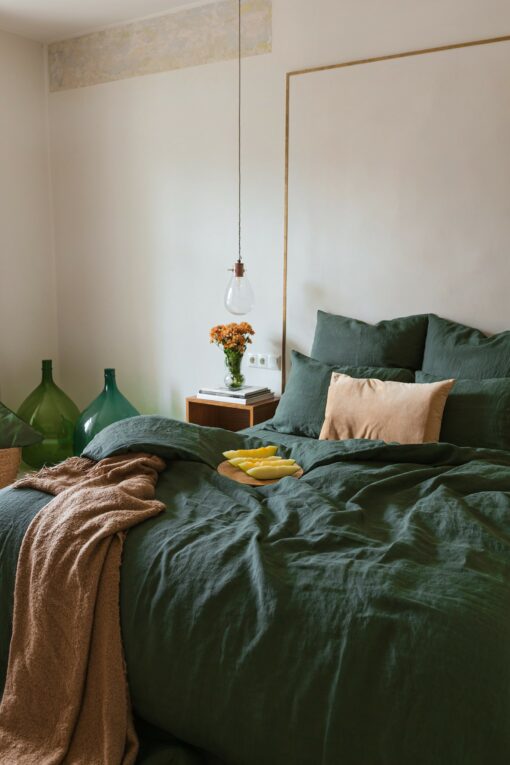 Forest Green Linen Pillowcase Handmade Luxury for Your Bed - Image 5